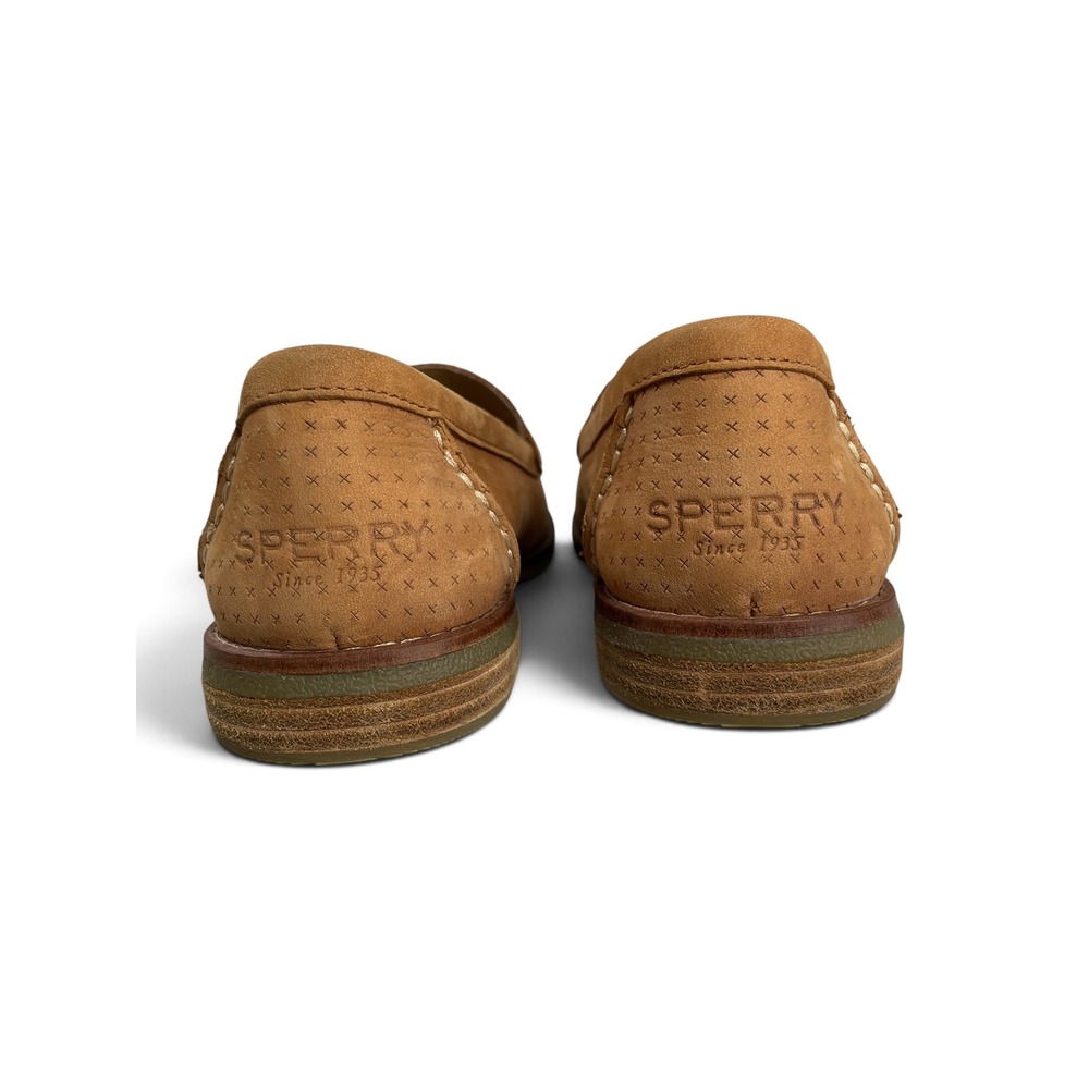Sperry Seaport Penny Loafer Womens 7 Tan Leather Preppy Coastal Academia Style - Picture 2 of 16